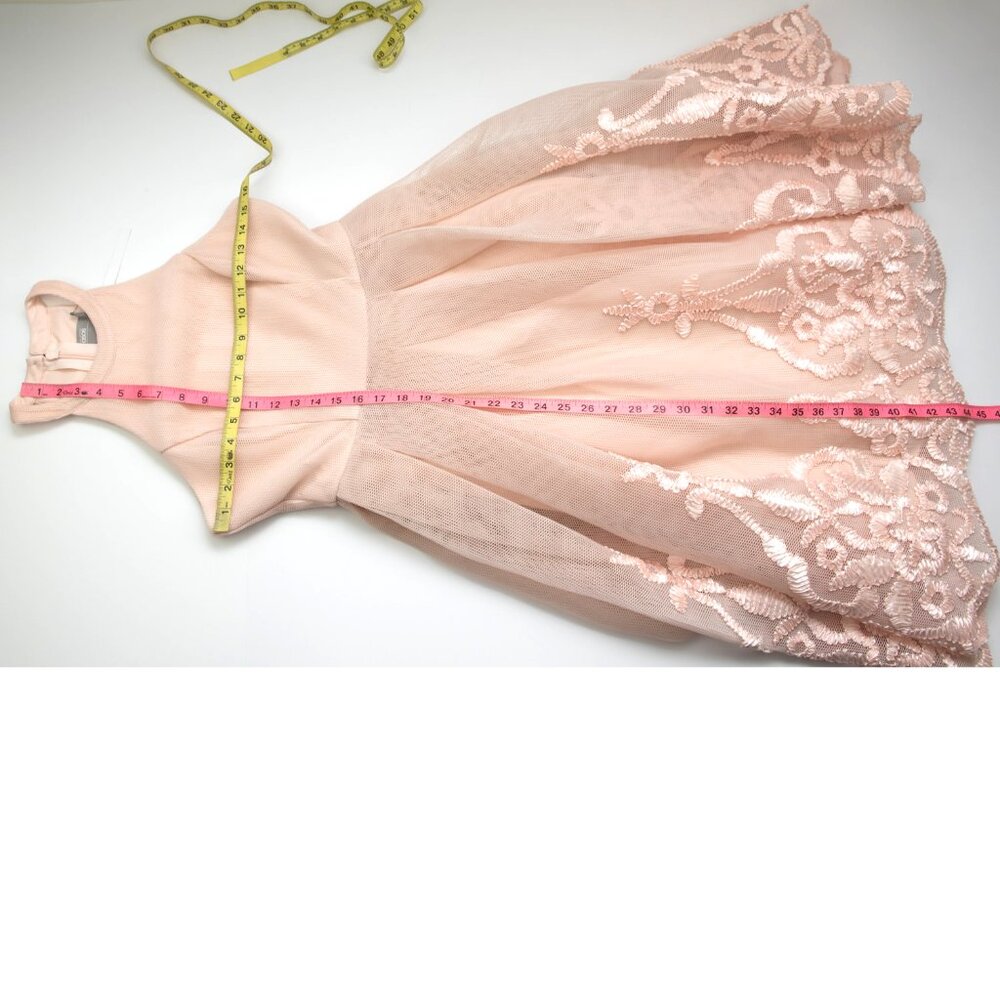 ASOS Embroidered Floral Super Full Mesh Dress Blush Pink Cocktail Size 6 New - Picture 6 of 6